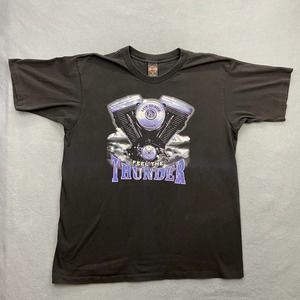 Vintage Harley Davidson Feel the Thunder Savannah 90s Motorcycle T Shirt XL